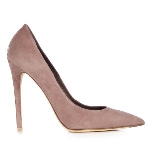 Decolleté in Velour, camoscio color noce