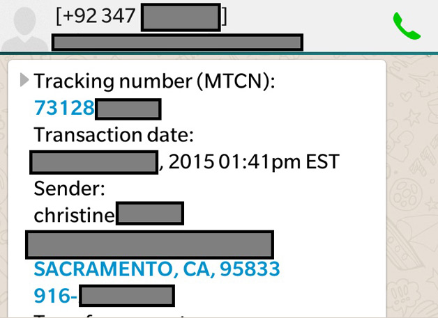 An untraceable money transfer chain