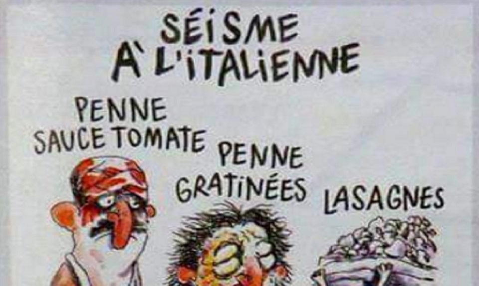 Charlie Hebdo: è bufera per le vignette sul terremoto in Italia